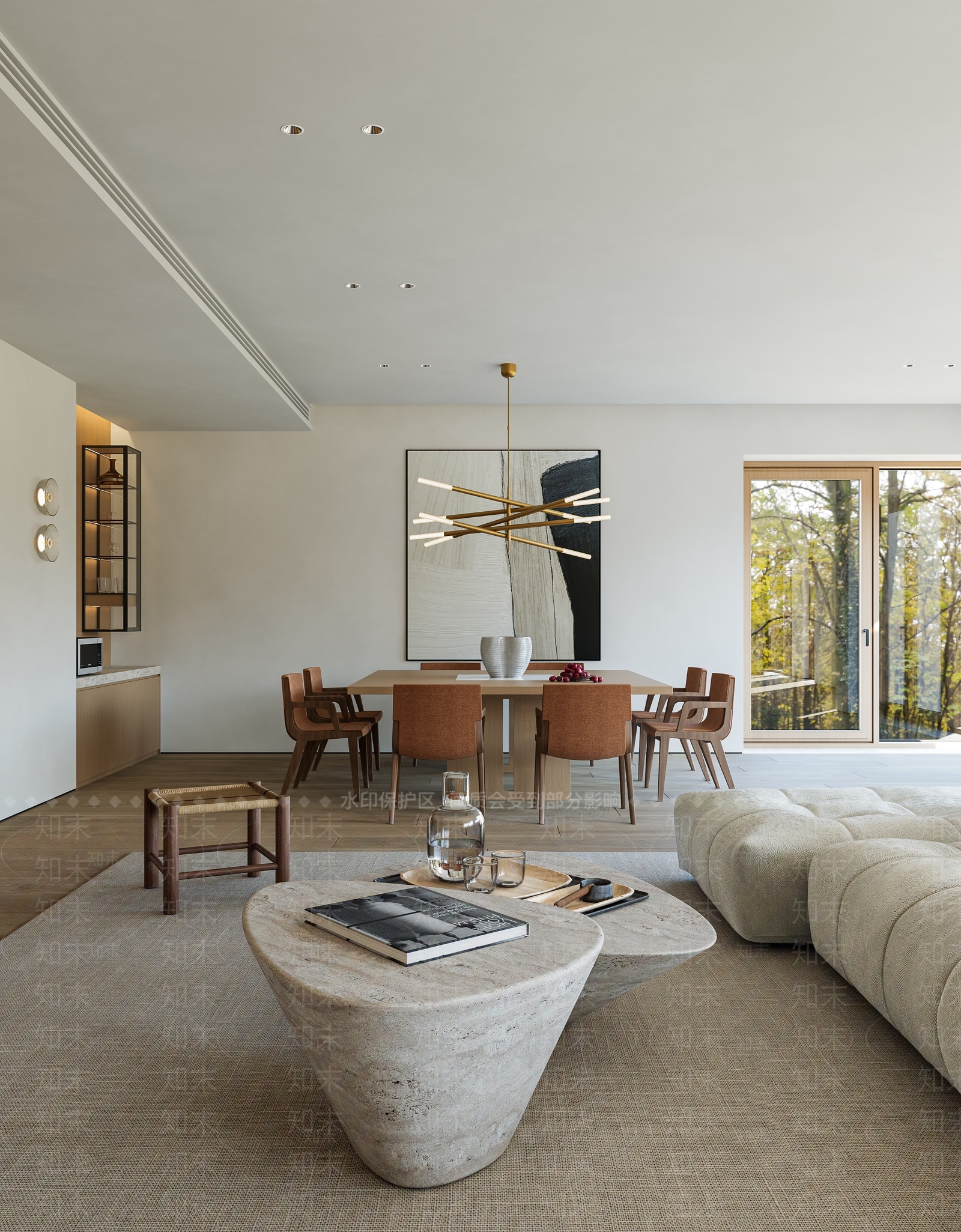 法式原木客餐厅3D模型下载【ID:1204881615】