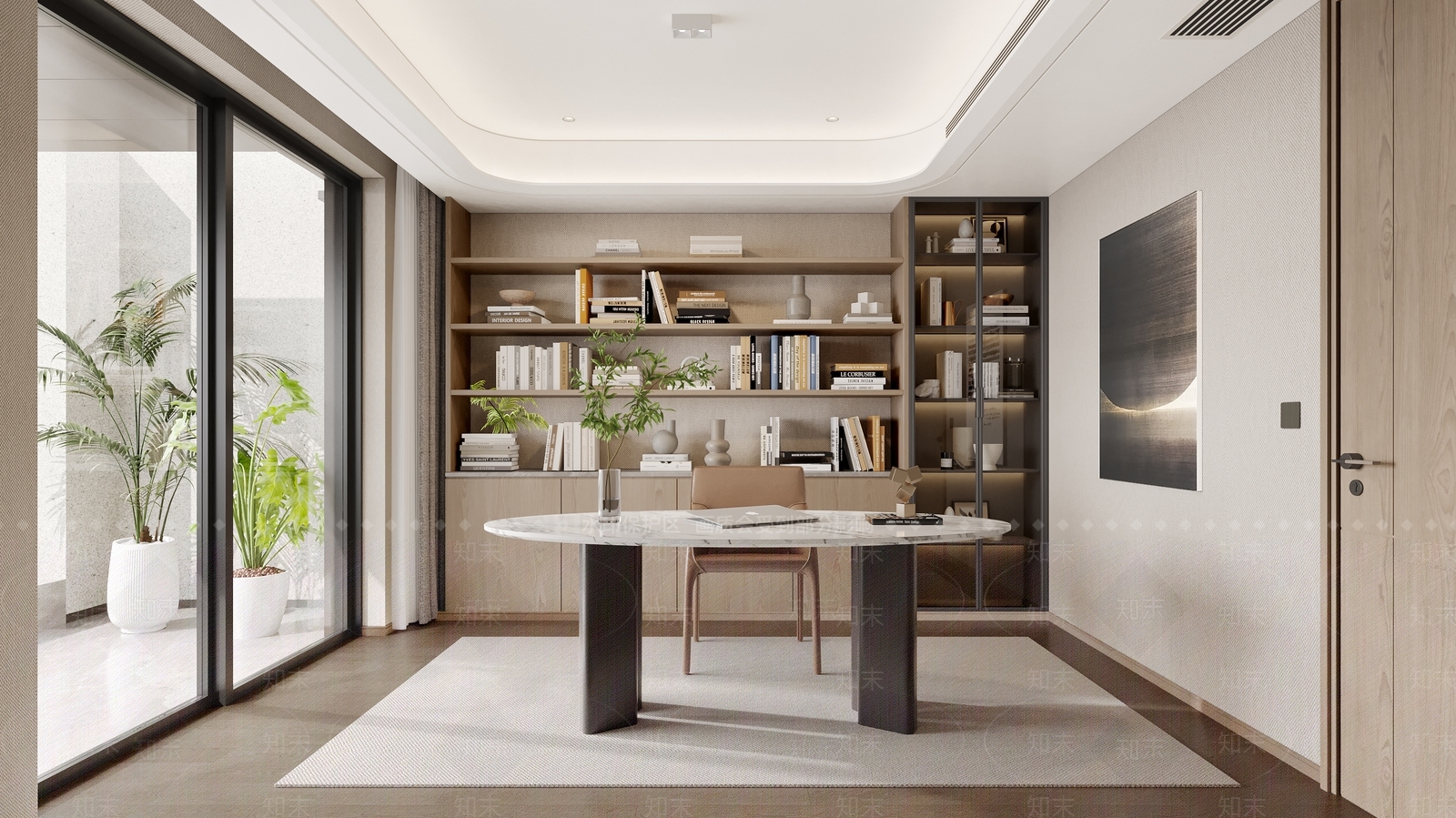 现代书房3D模型下载【ID:1204883775】