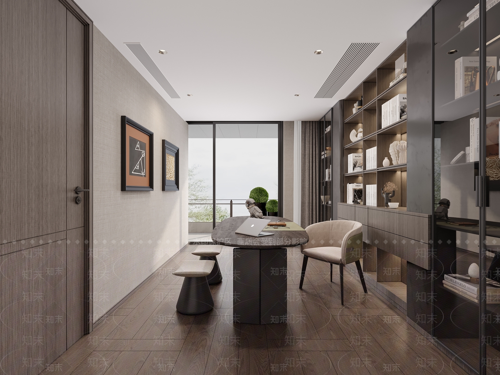 现代书房3D模型下载【ID:1204884380】