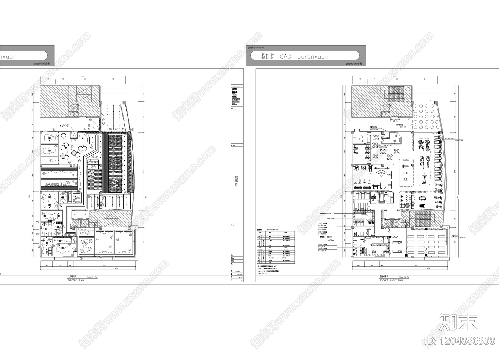 现代健身房cad施工图下载【ID:1204886338】