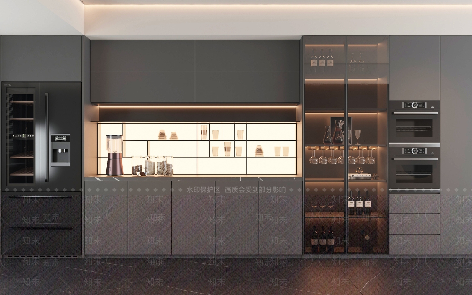 现代酒柜3D模型下载【ID:1204886396】