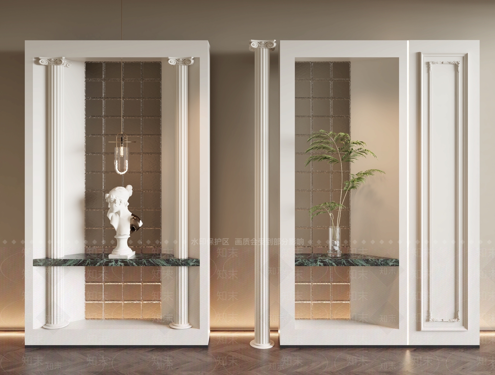 法式隔断3D模型下载【ID:1204886585】