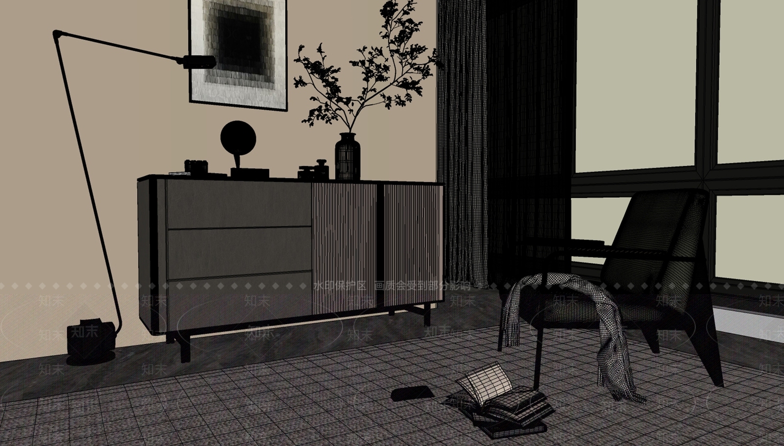现代意式玄关柜SU模型下载【ID:1204888952】