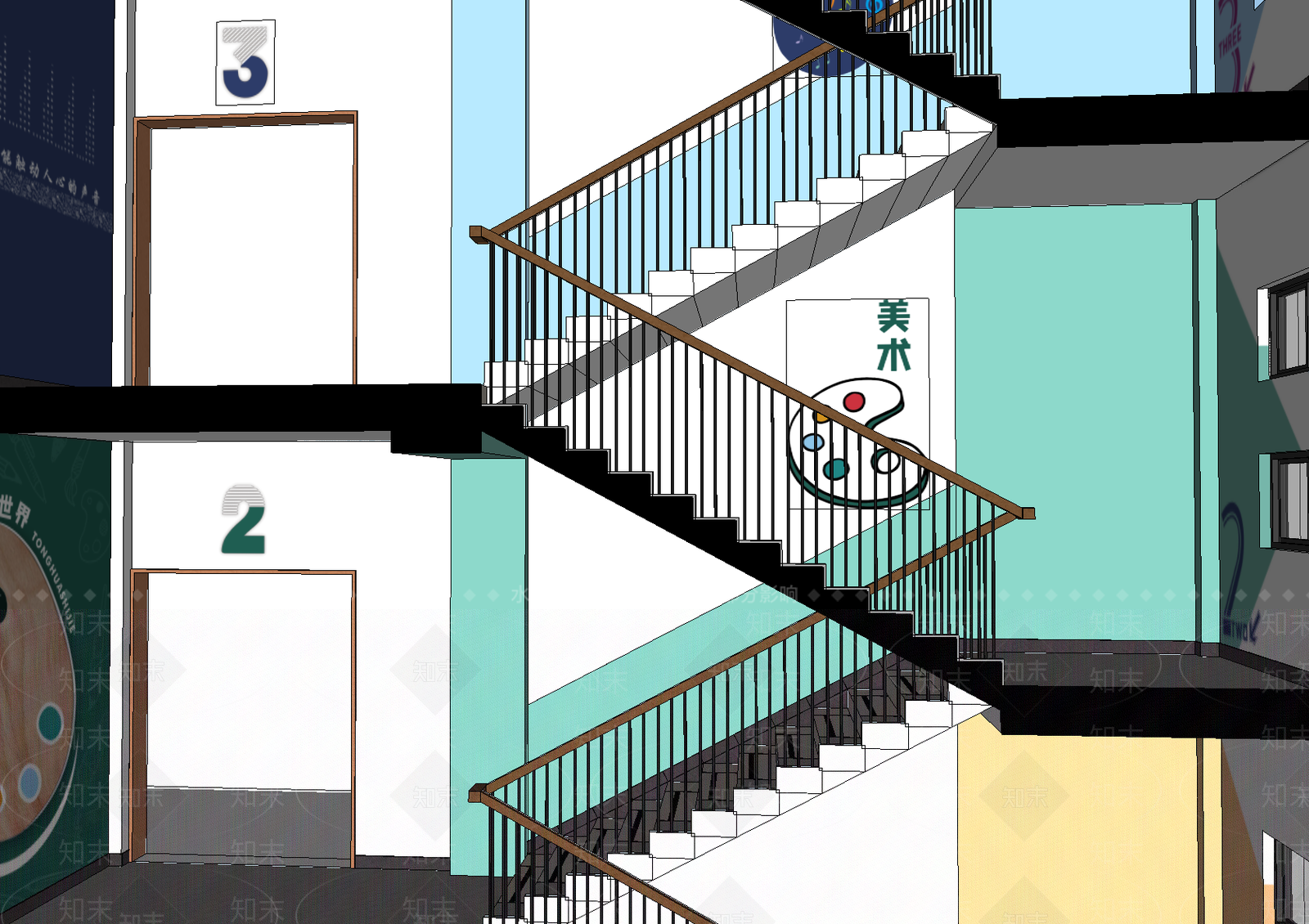 现代其他学校空间SU模型下载【ID:1204890900】