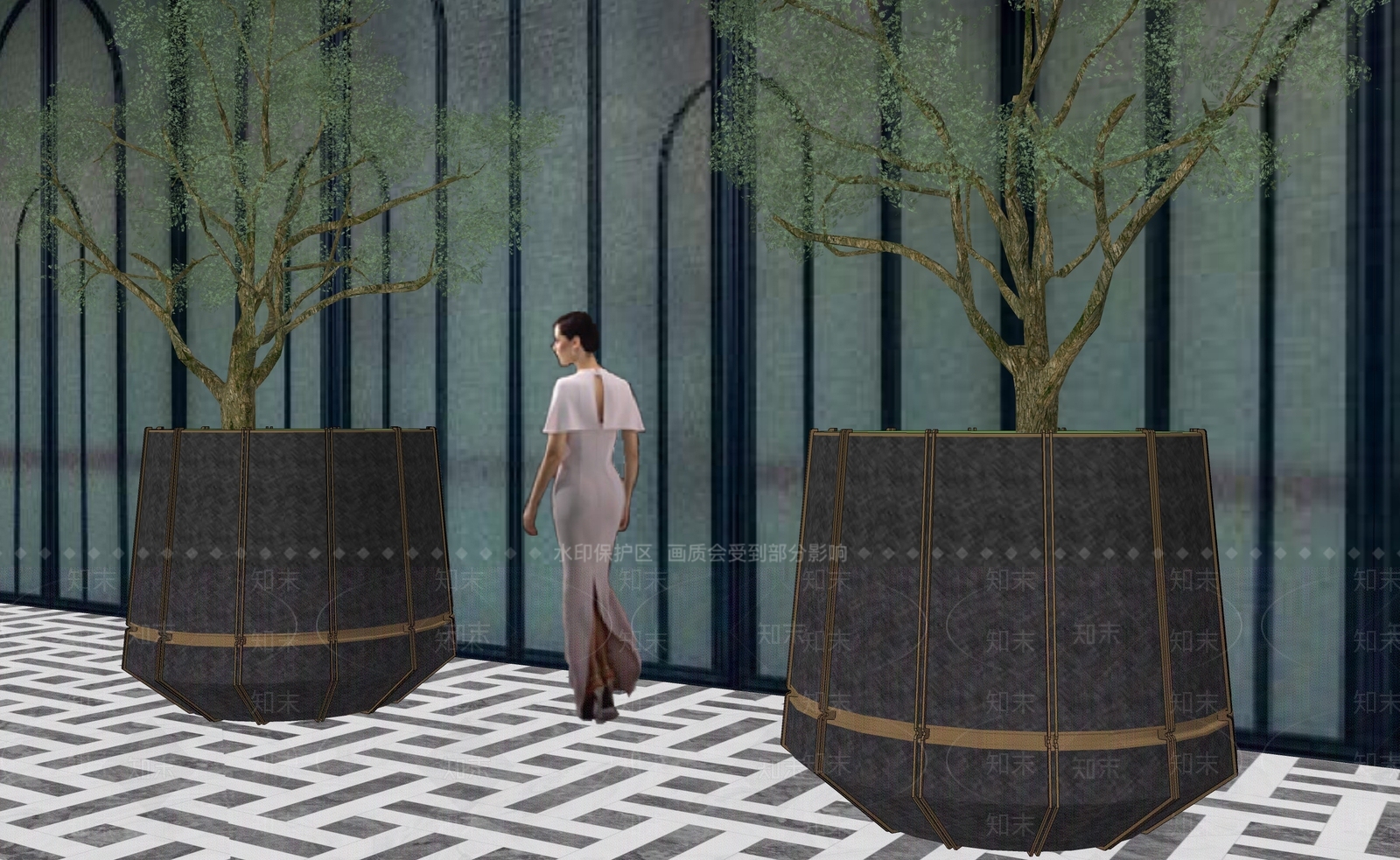 现代花钵花器SU模型下载【ID:1204894360】