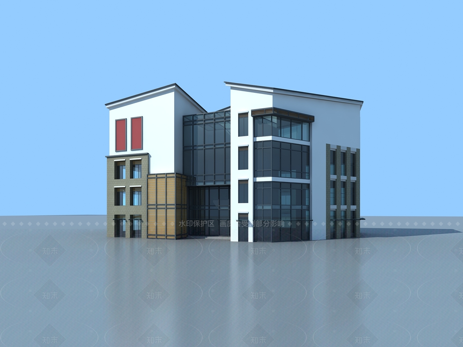 新中式农贸市场3D模型下载【ID:1204894764】