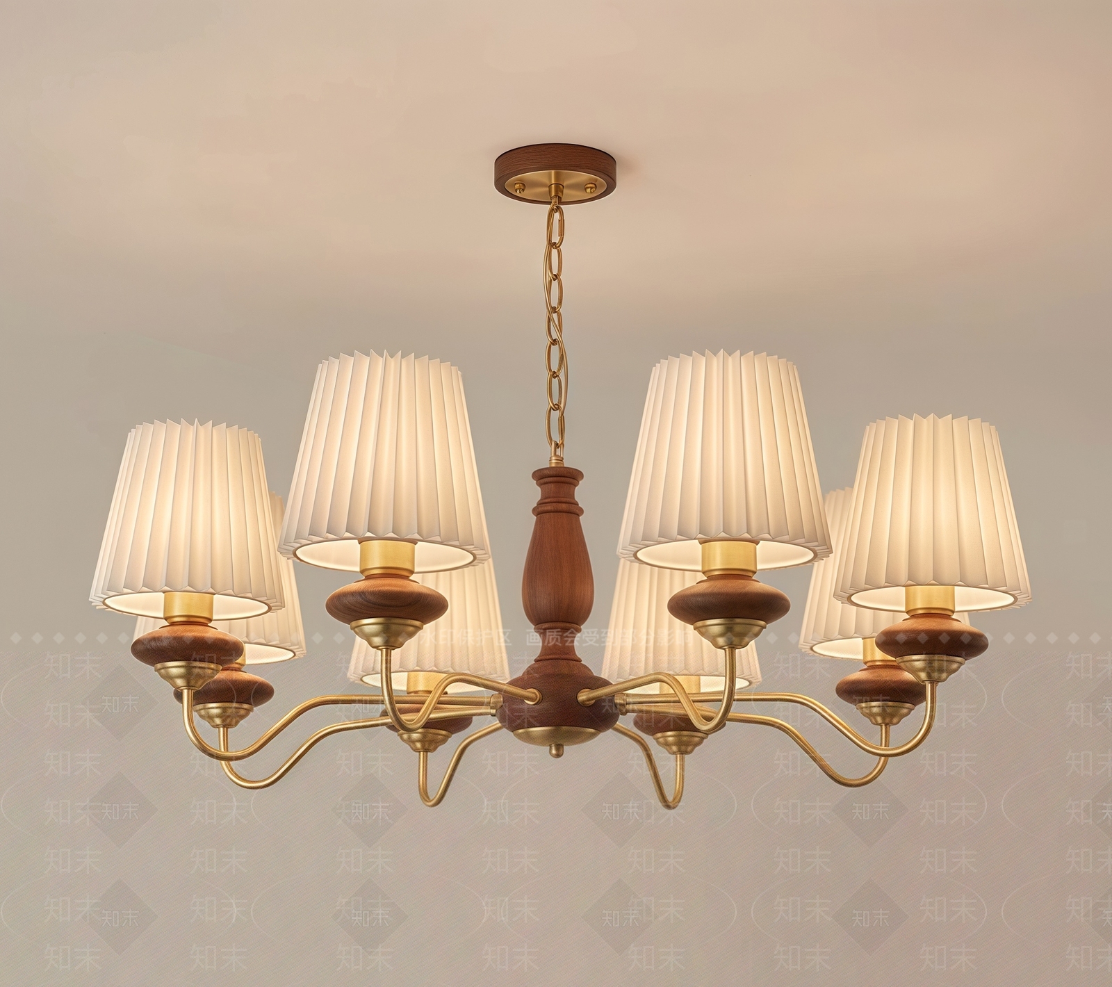 美式中古吊灯3D模型下载【ID:1204895496】