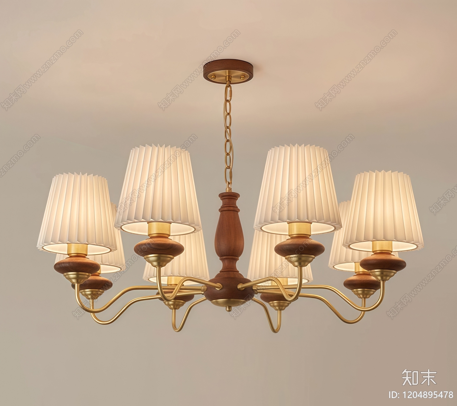 中古美式吊灯SU模型下载【ID:1204895478】