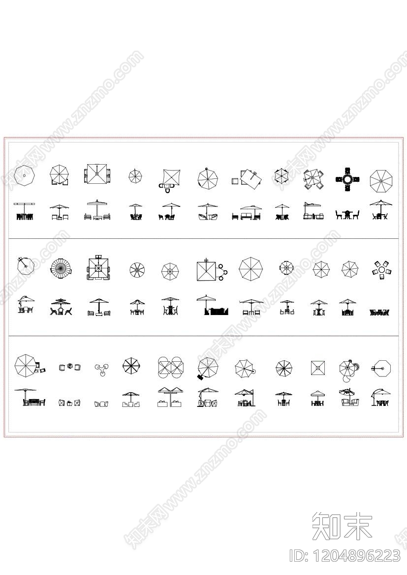 现代遮阳伞施工图下载【ID:1204896223】