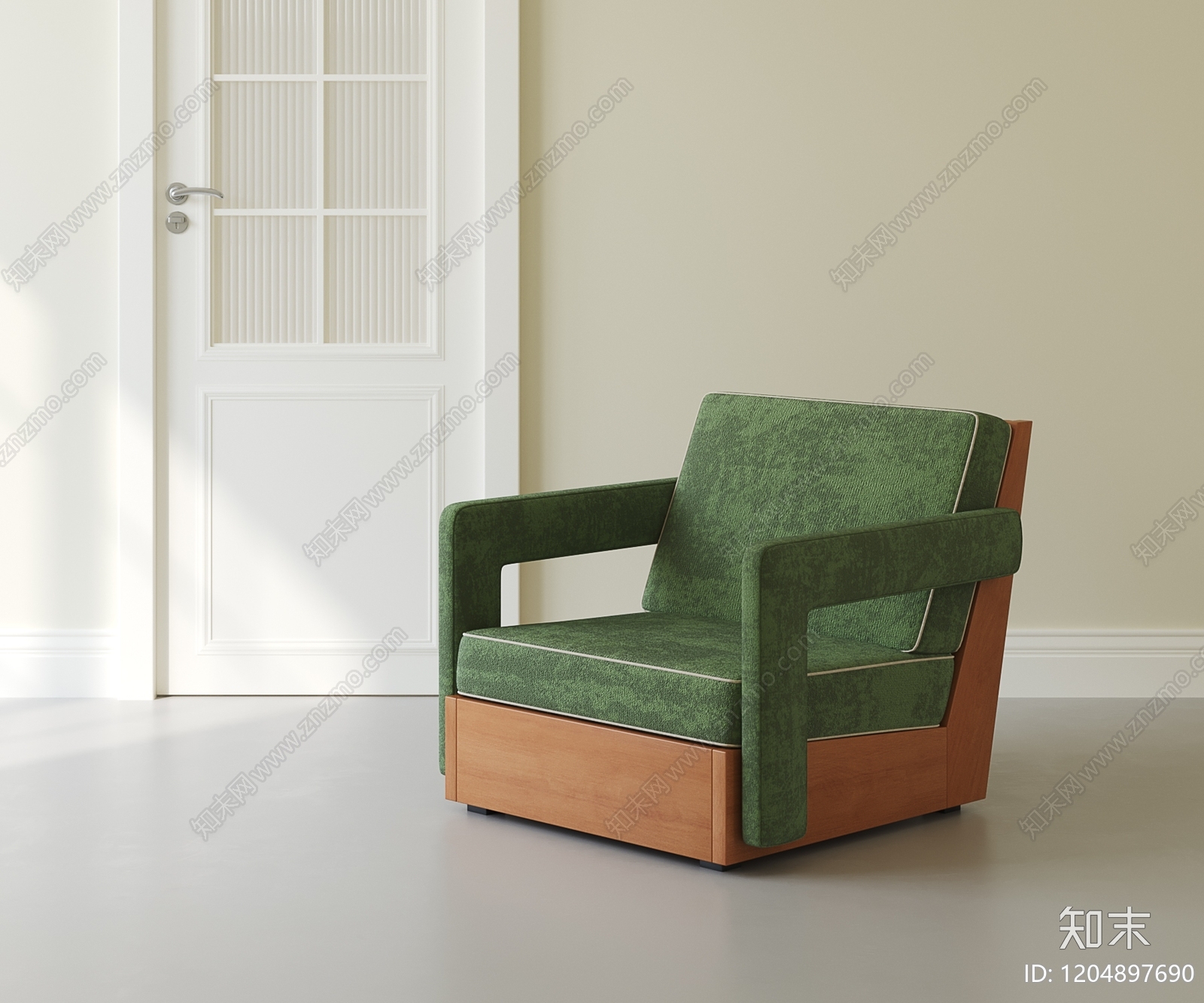 现代中古单人沙发3D模型下载【ID:1204897690】