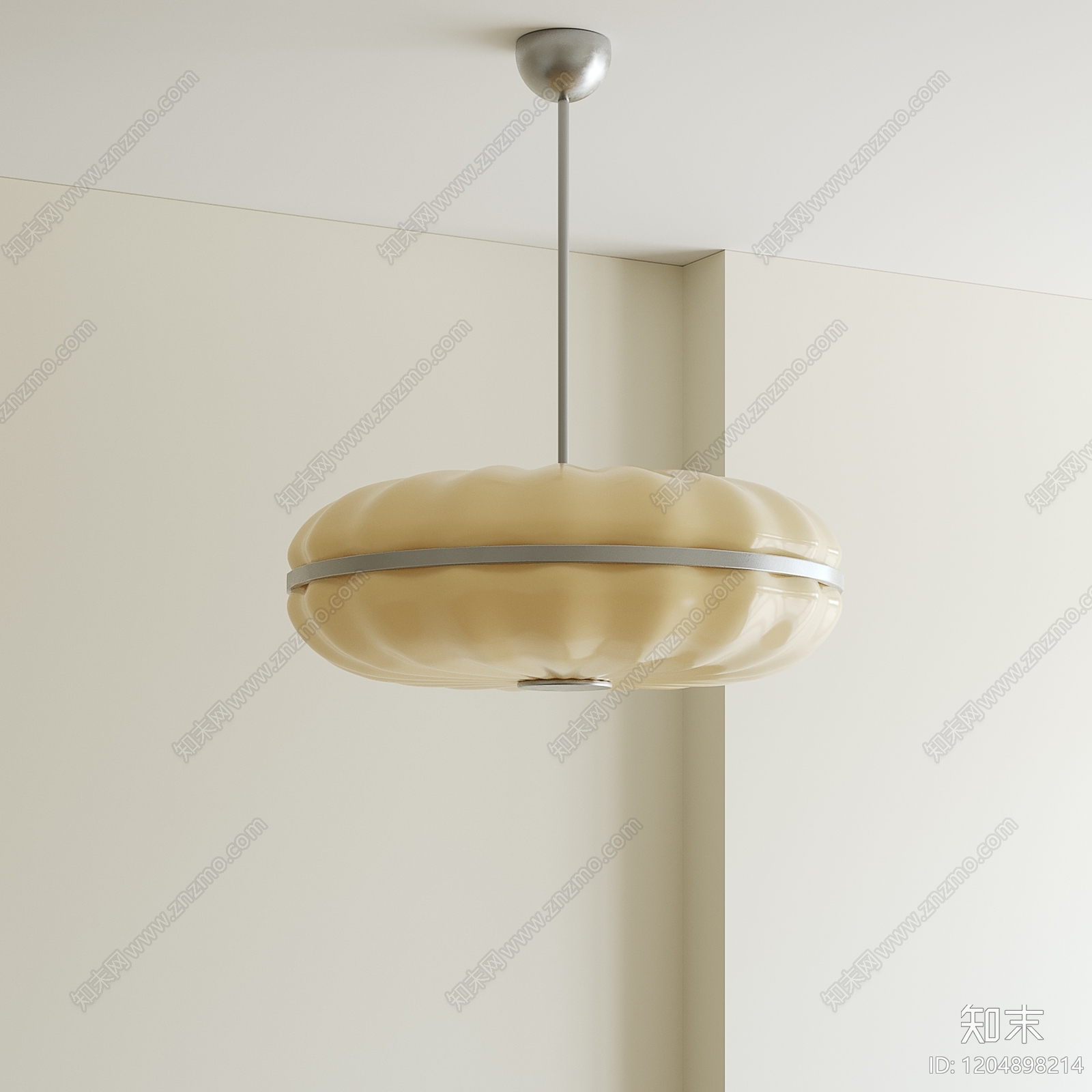 中古奶油吊灯3D模型下载【ID:1204898214】