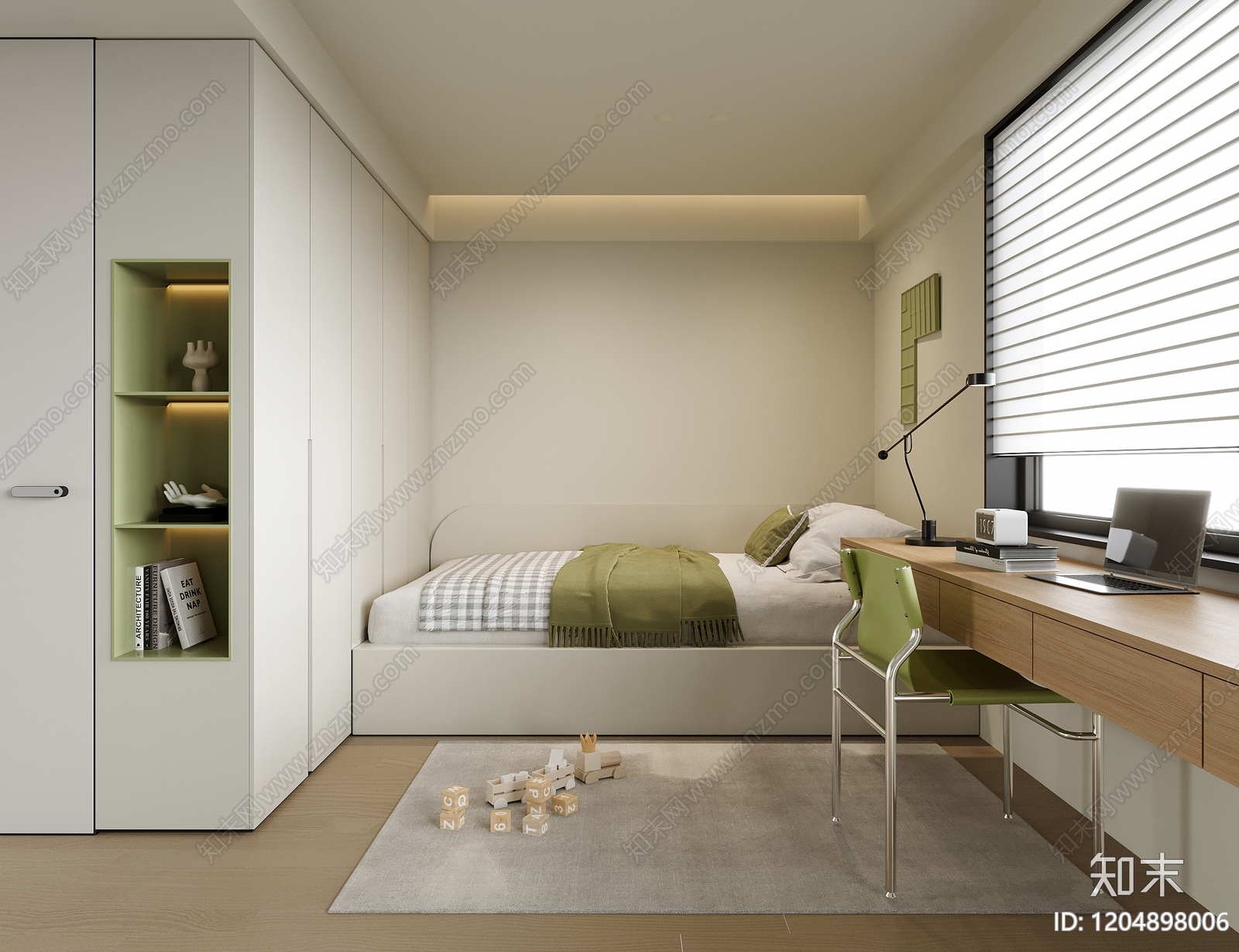 现代通用儿童房SU模型下载【ID:1204898006】