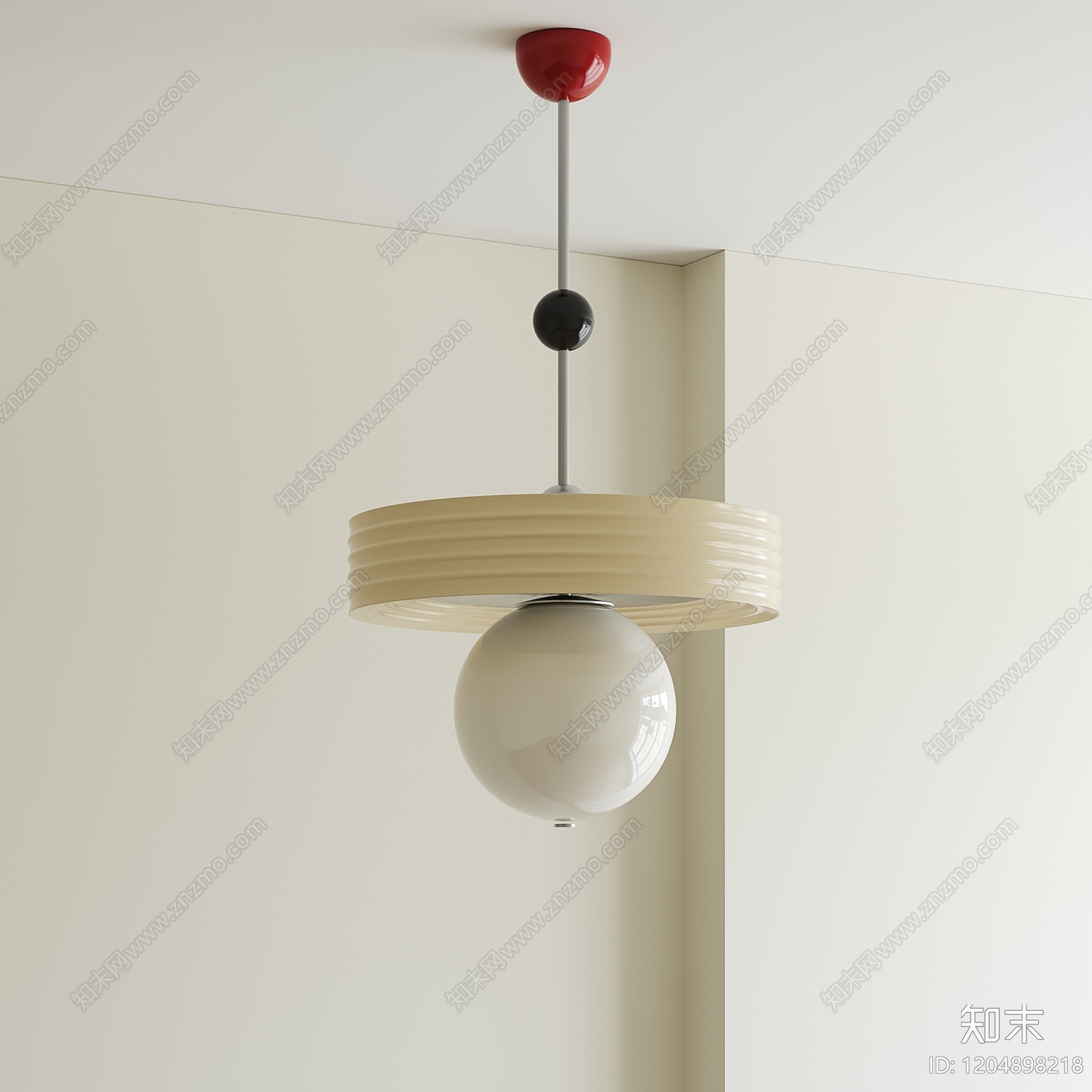 中古奶油吊灯SU模型下载【ID:1204898218】