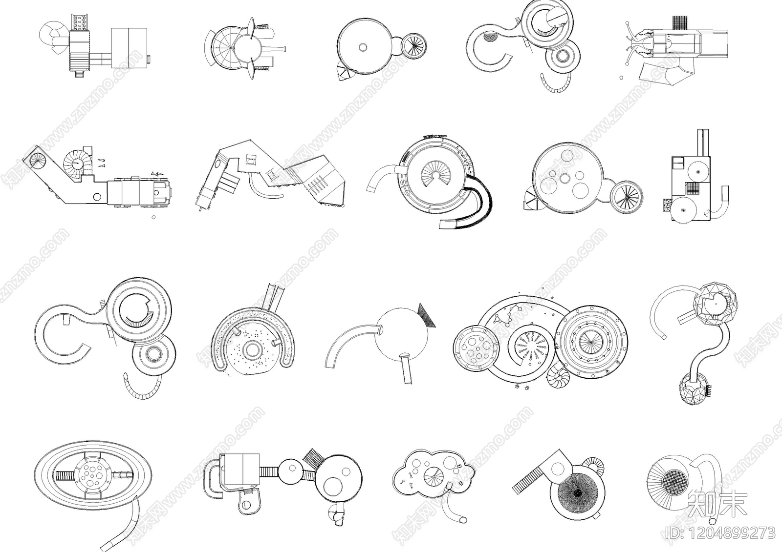 现代儿童器材施工图下载【ID:1204899273】