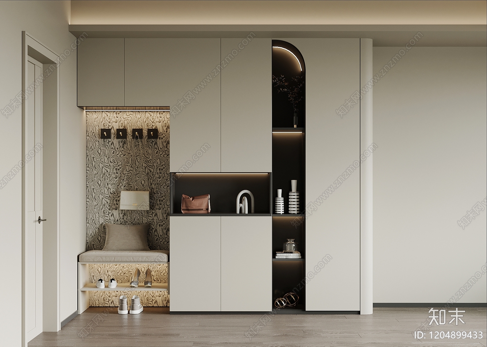 现代玄关柜3D模型下载【ID:1204899433】