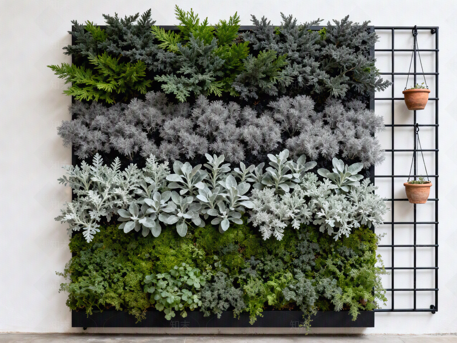 现代绿植墙贴图下载【ID:1204899602】
