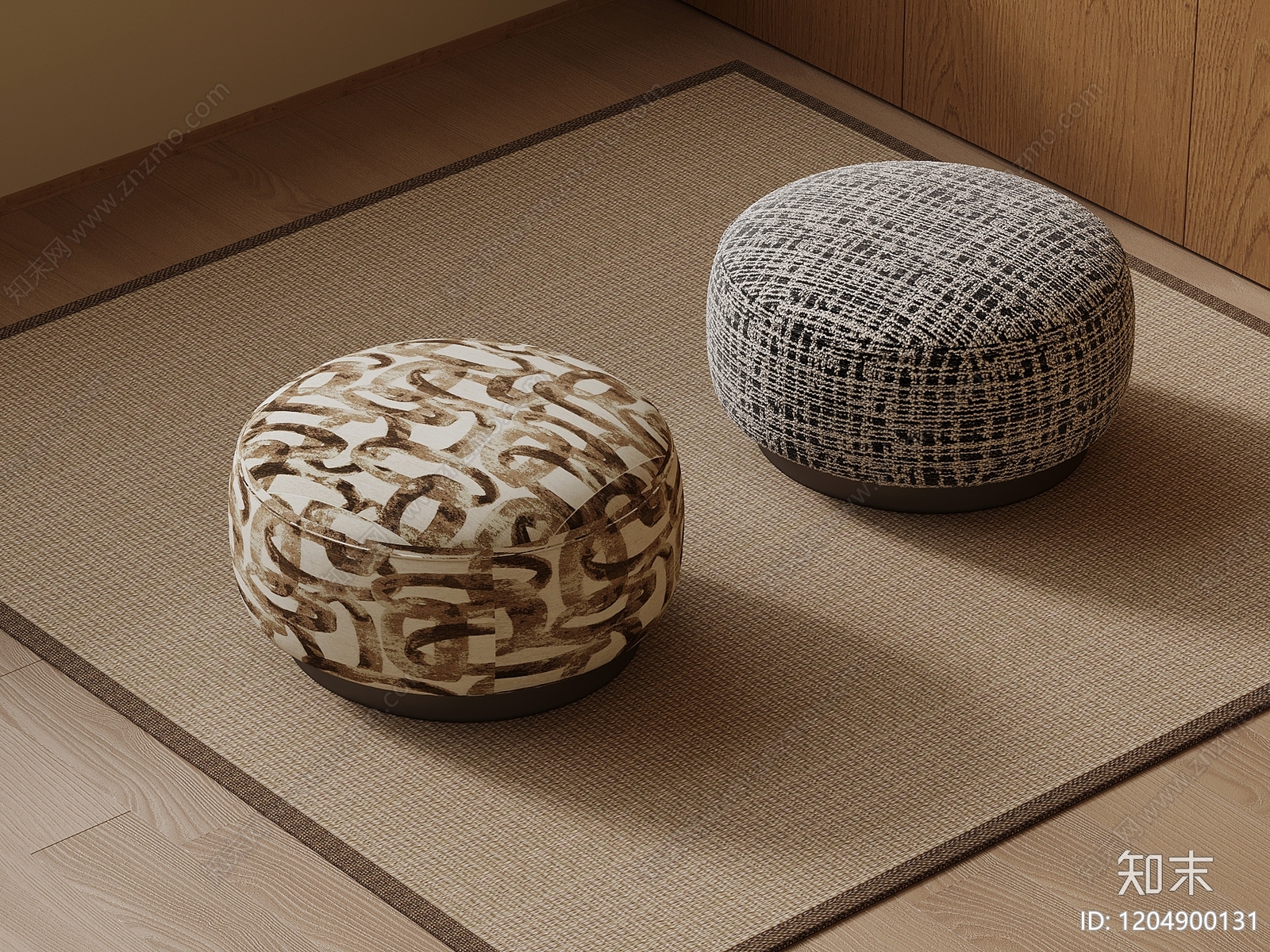 现代中古换鞋凳3D模型下载【ID:1204900131】