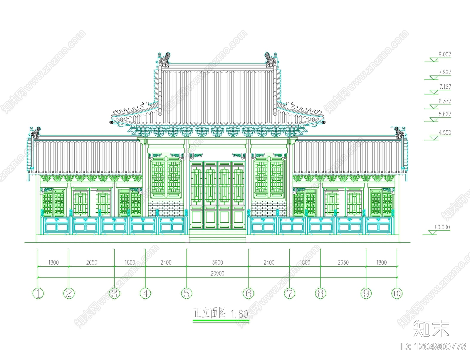 寺庙施工图下载【ID:1204900778】