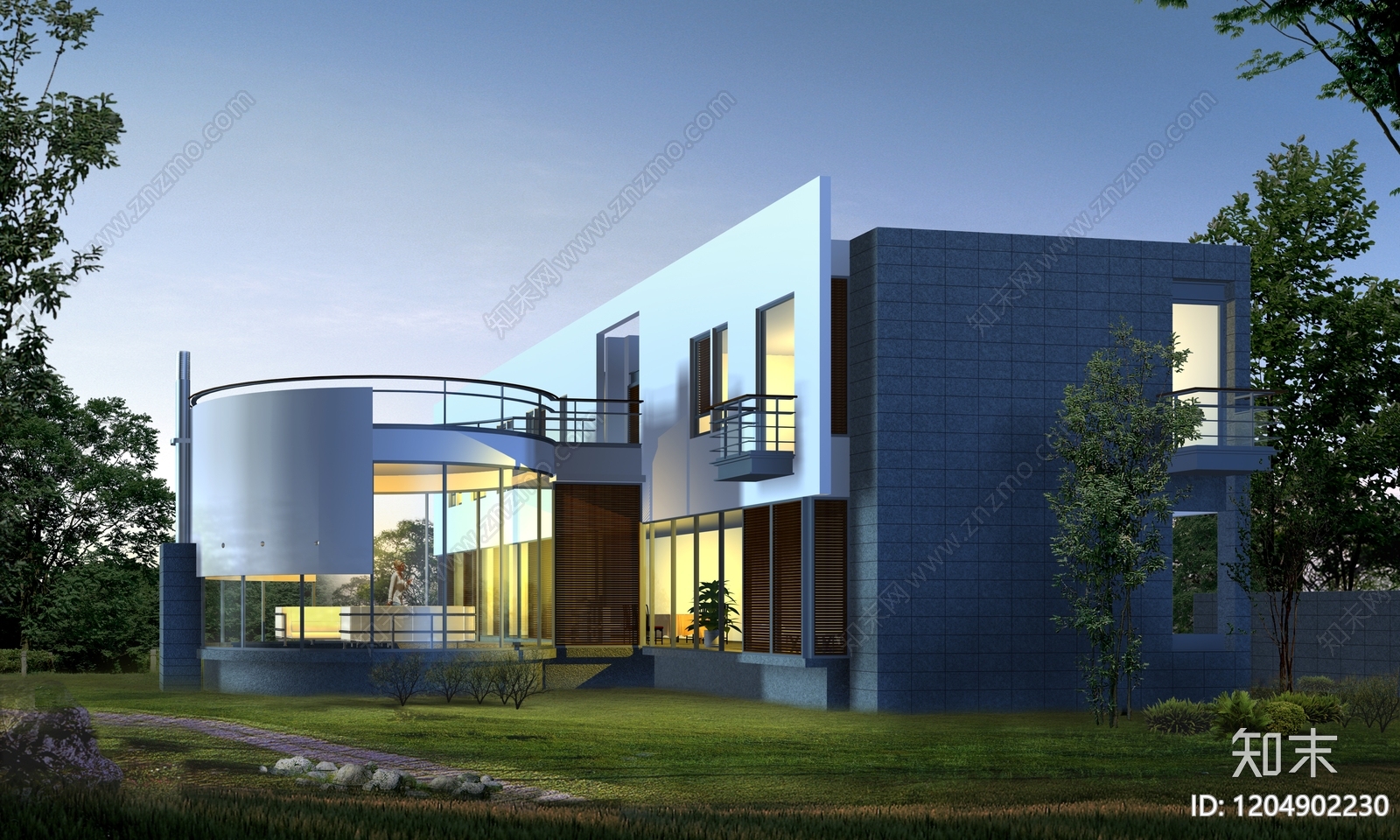 现代住宅项目效果图下载【ID:1204902230】