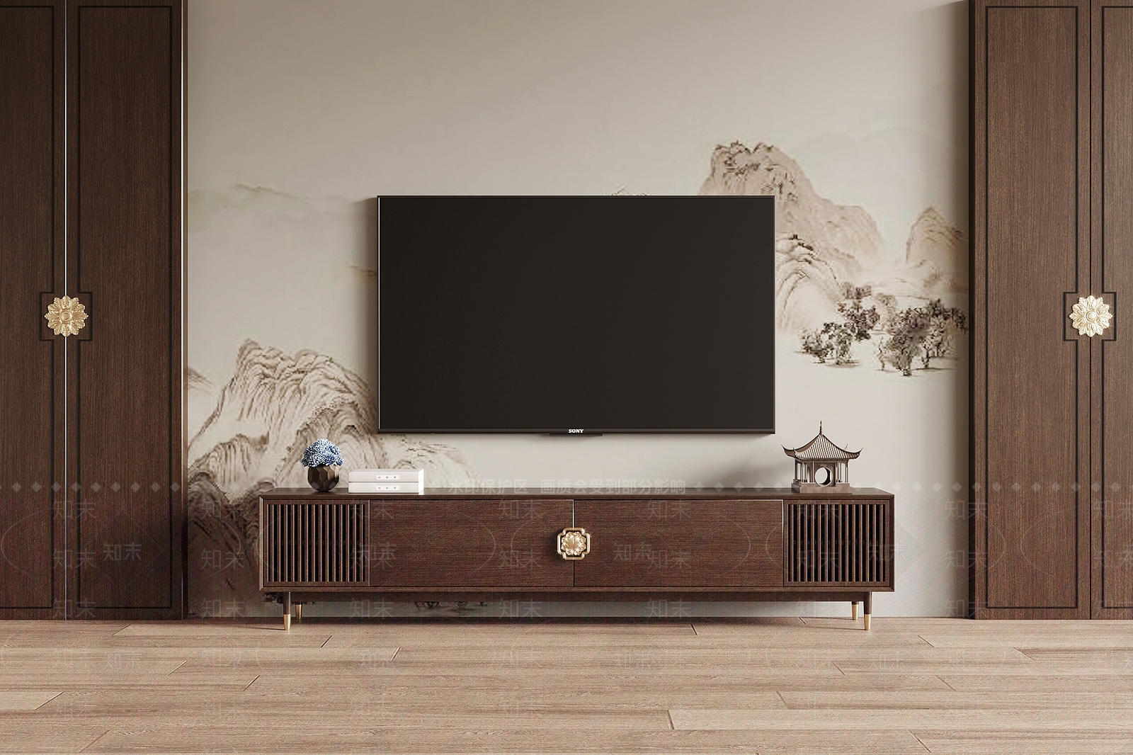 新中式电视柜3D模型下载【ID:1204903219】