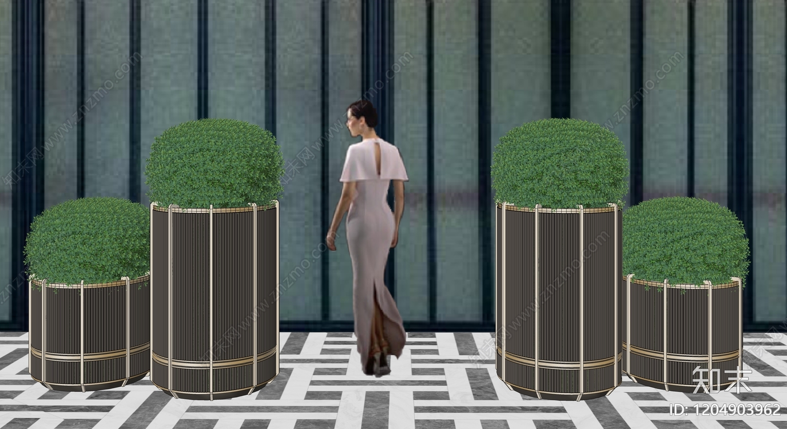 现代轻奢花钵花器SU模型下载【ID:1204903962】