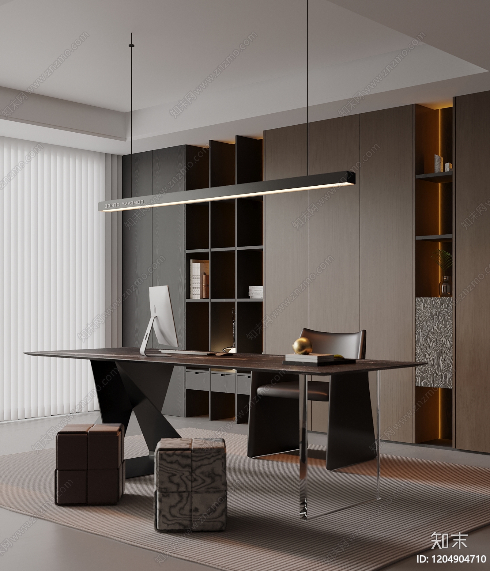 现代书房3D模型下载【ID:1204904710】