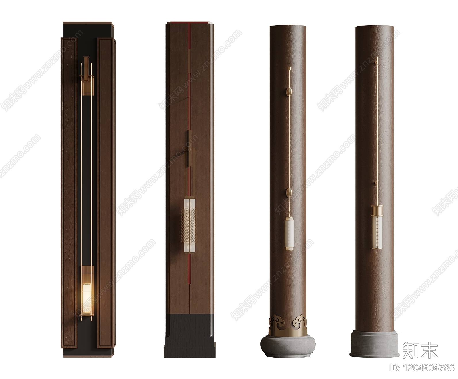 新中式柱子3D模型下载【ID:1204904786】