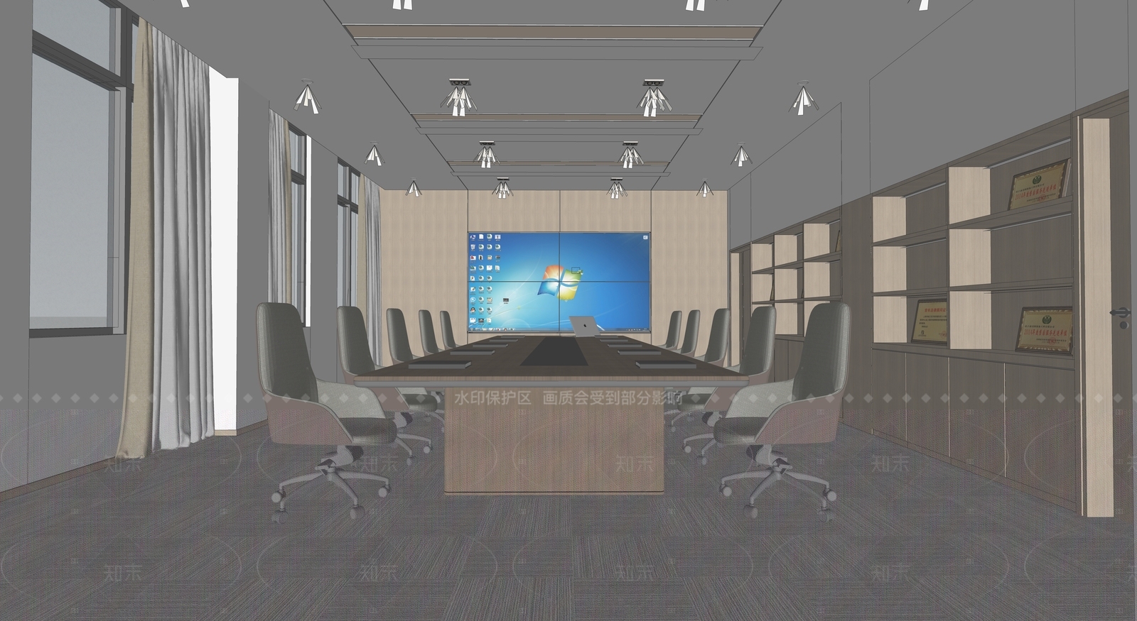 现代会议室SU模型下载【ID:1204946202】