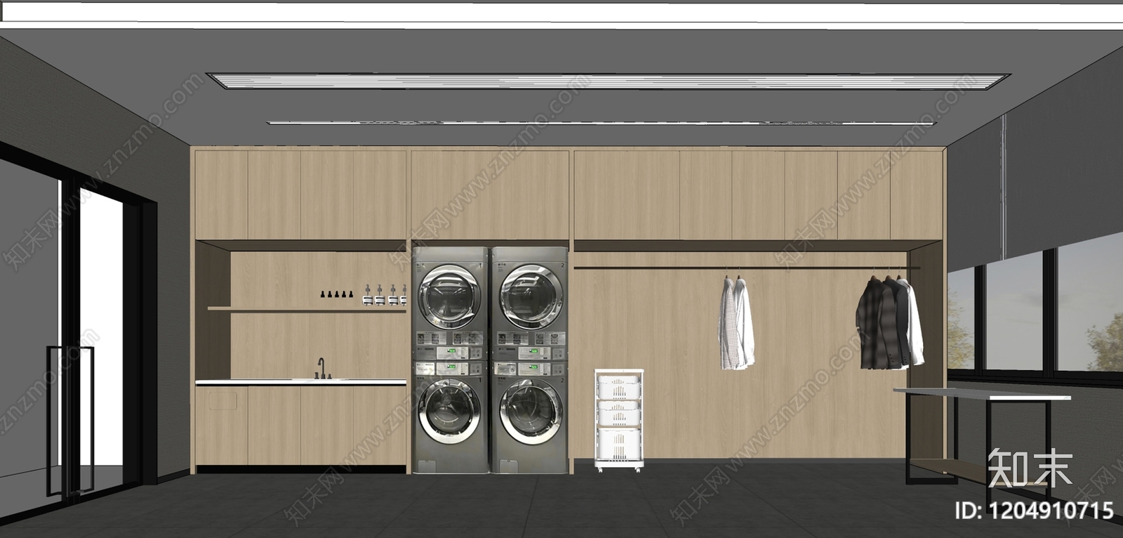 现代更衣室SU模型下载【ID:1204910715】