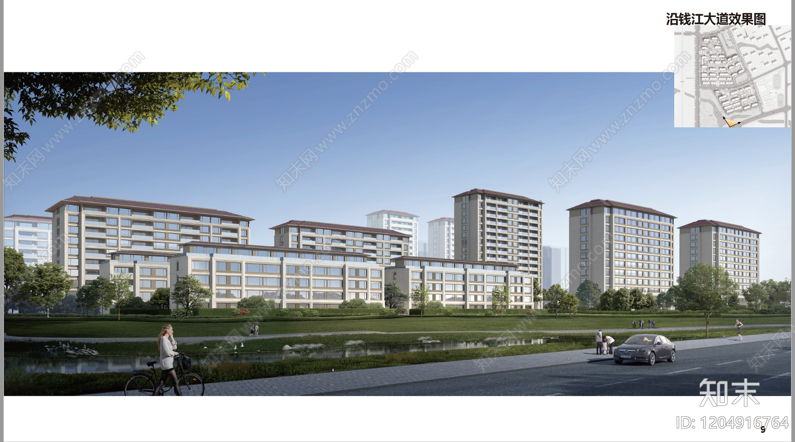 现代简欧小区建筑下载【ID:1204916764】