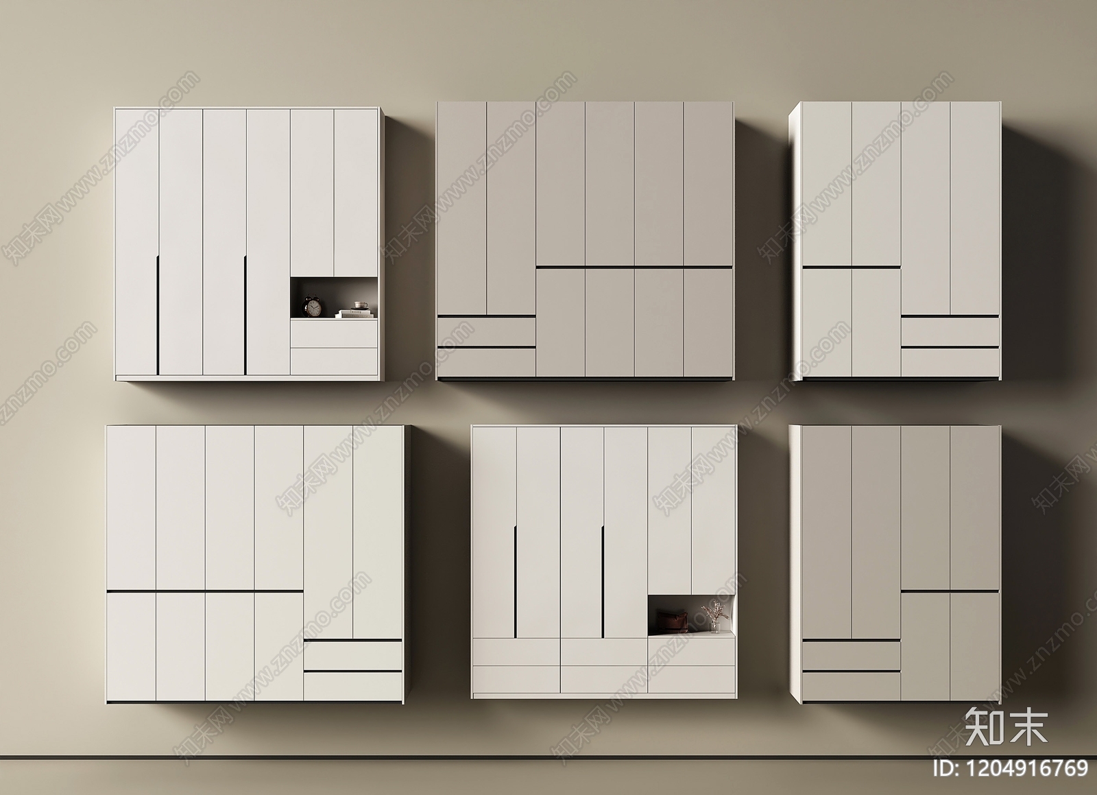 现代衣柜3D模型下载【ID:1204916769】