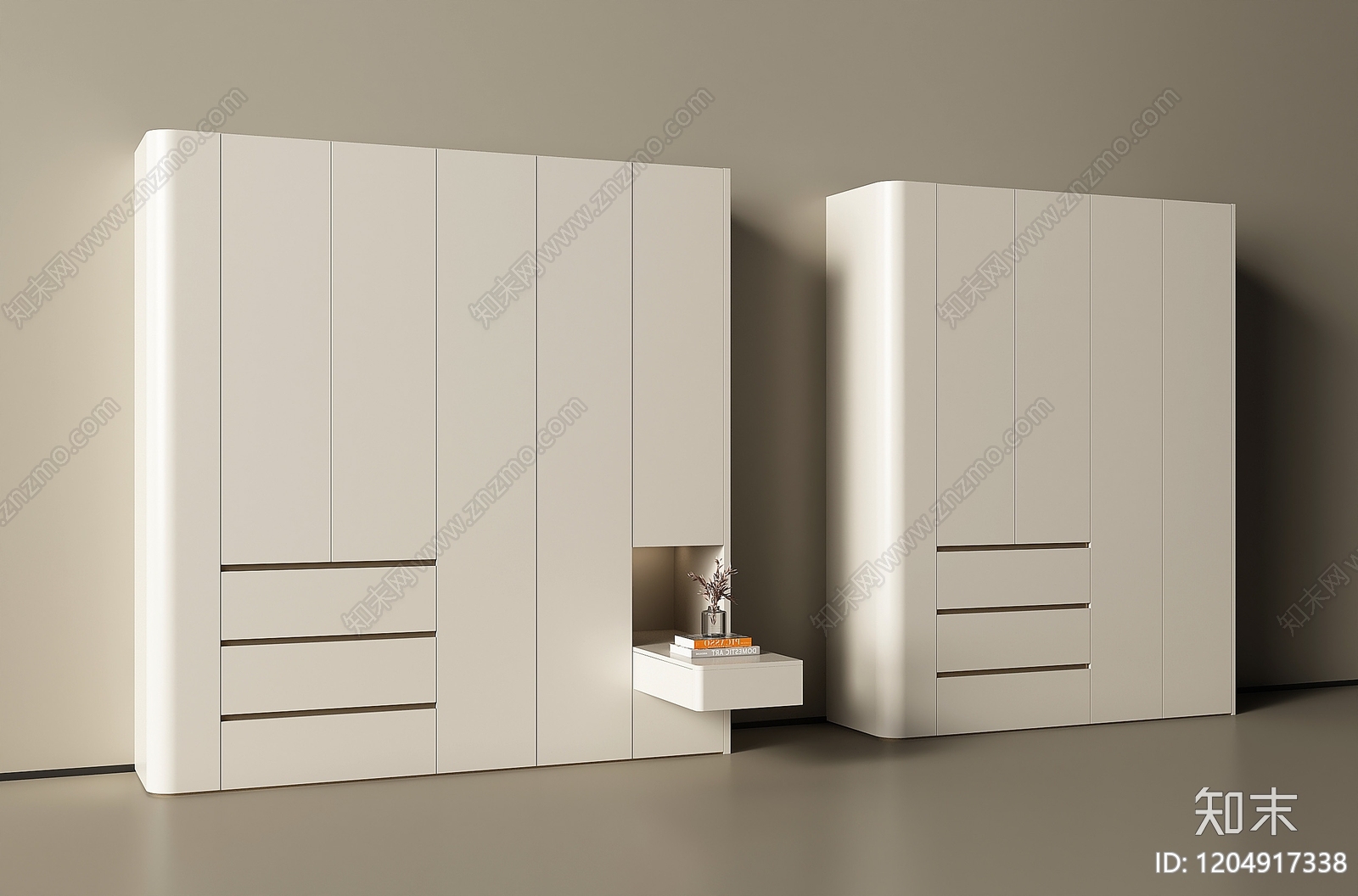 现代衣柜3D模型下载【ID:1204917338】