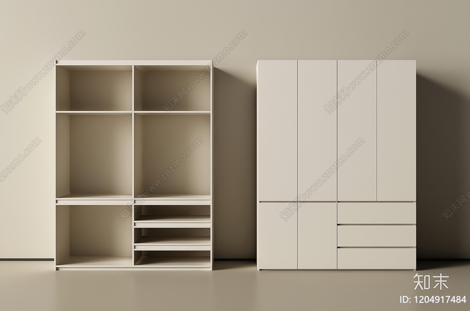 现代衣柜3D模型下载【ID:1204917484】