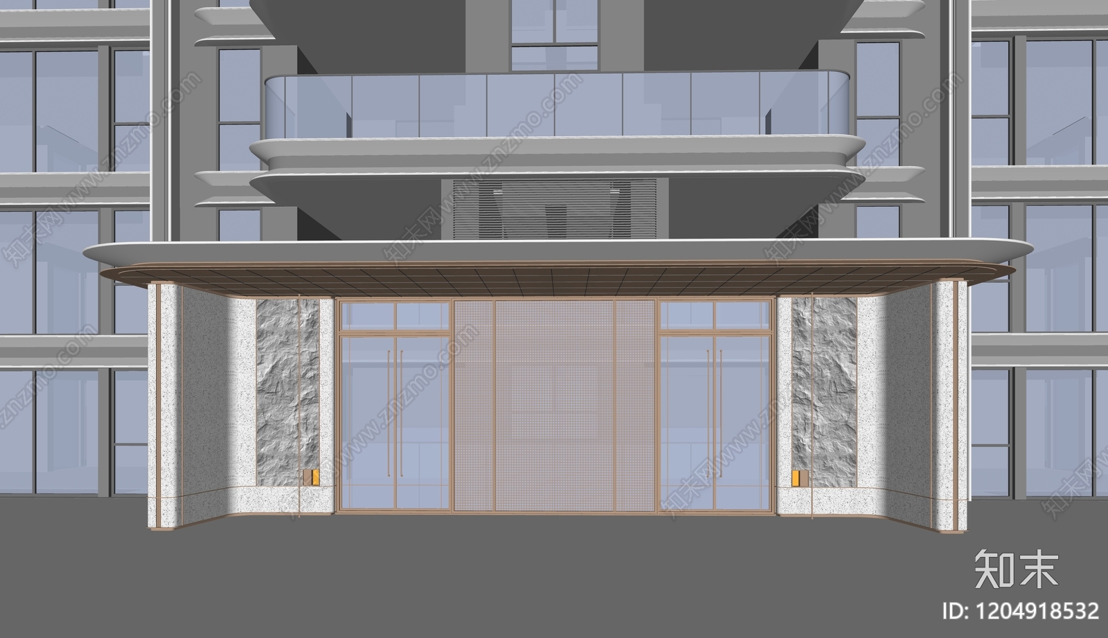 现代高层住宅SU模型下载【ID:1204918532】
