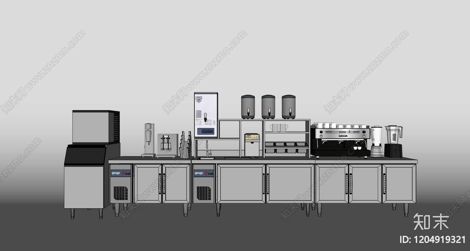 现代奶茶店SU模型下载【ID:1204919321】