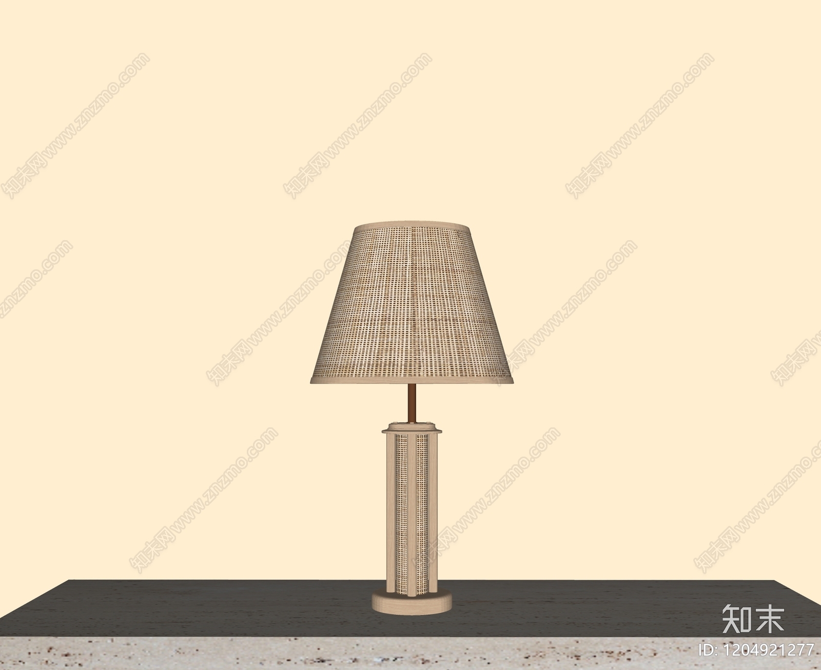 侘寂中古台灯SU模型下载【ID:1204921277】