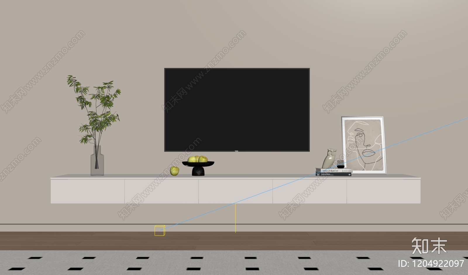 现代极简电视柜SU模型下载【ID:1204922097】