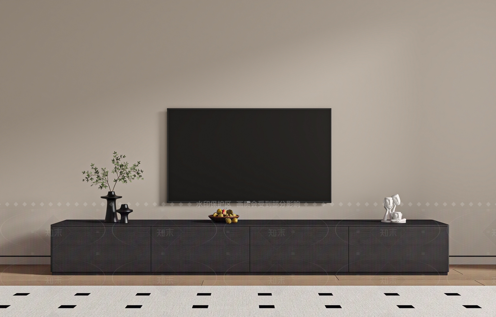 现代原木电视柜3D模型下载【ID:1204922316】