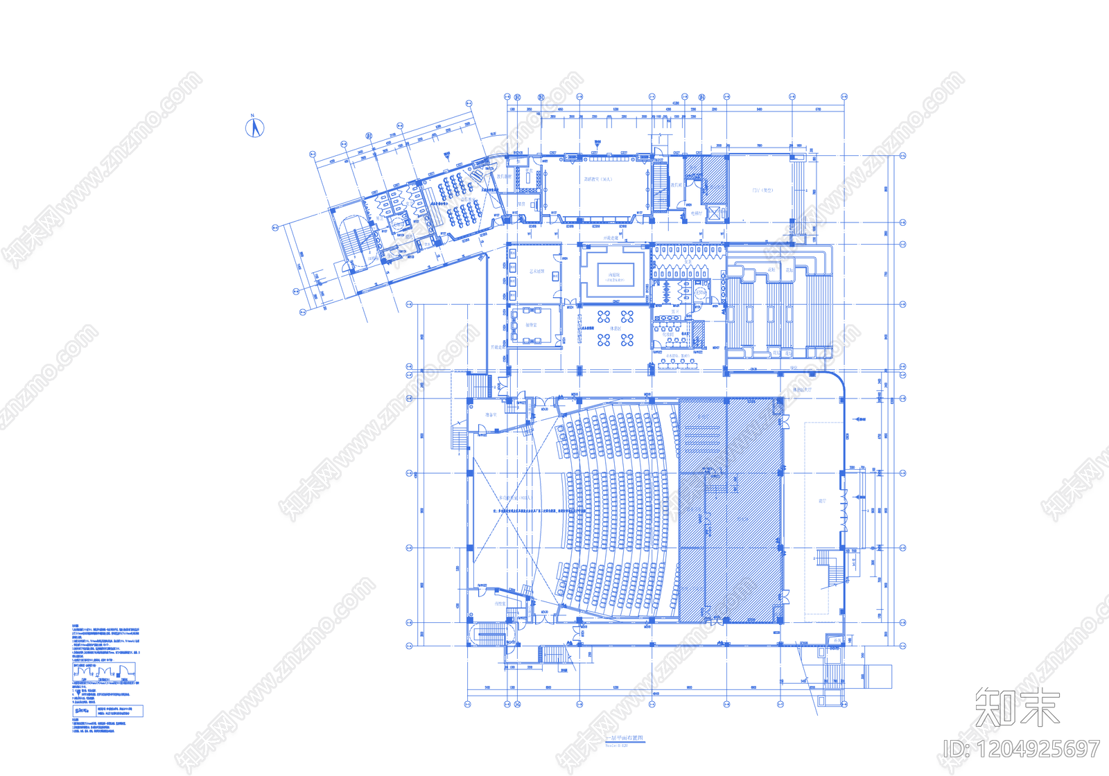 现代学校cad施工图下载【ID:1204925697】