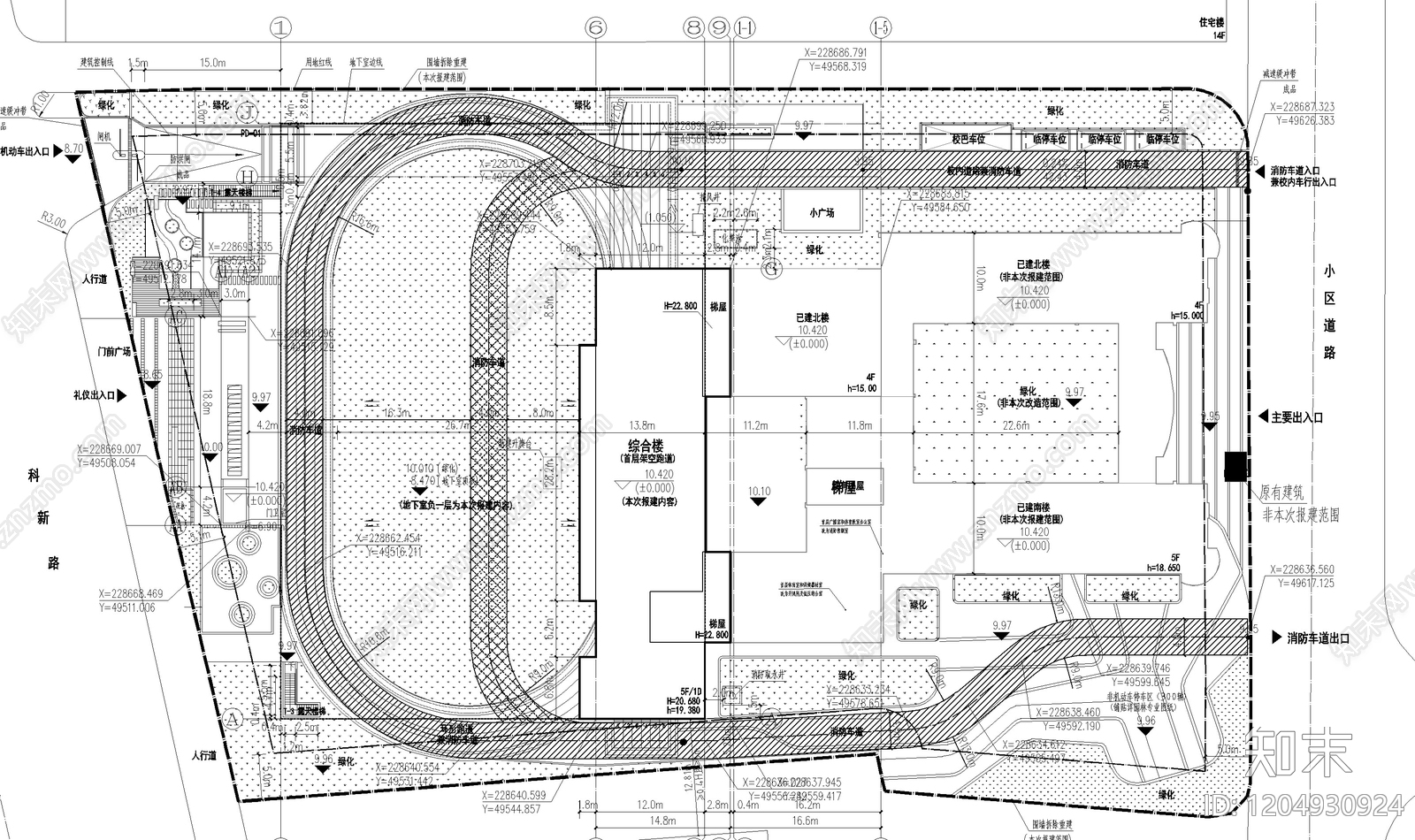 现代学校建筑cad施工图下载【ID:1204930924】