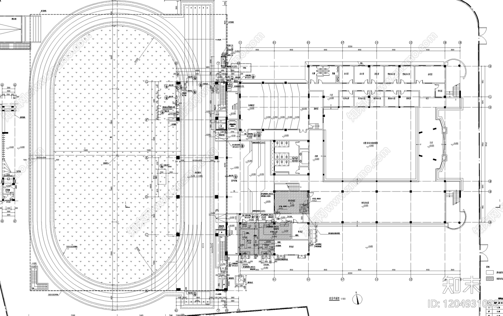 现代学校建筑cad施工图下载【ID:1204931092】