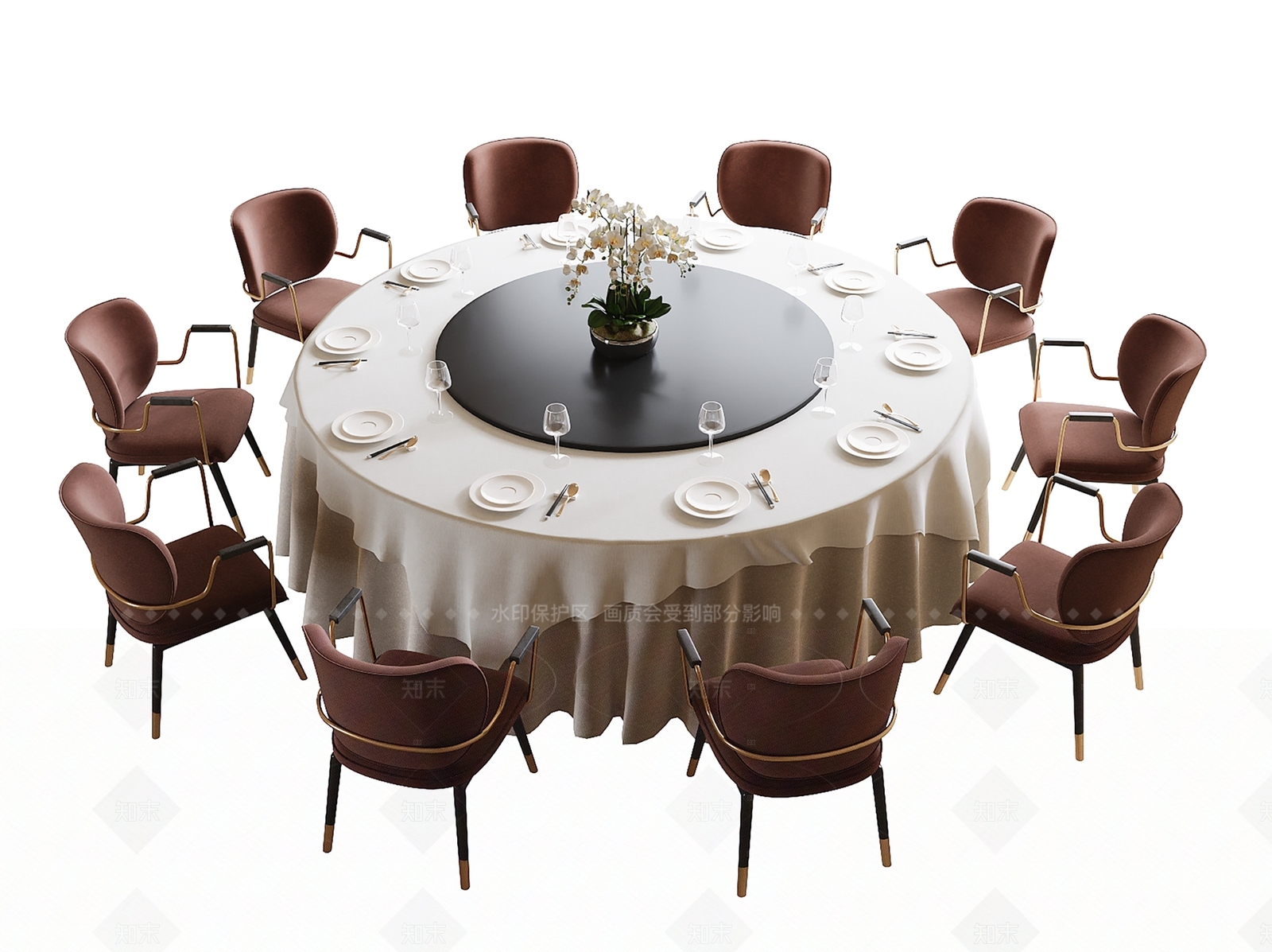 现代餐桌椅SU模型下载【ID:1204934501】