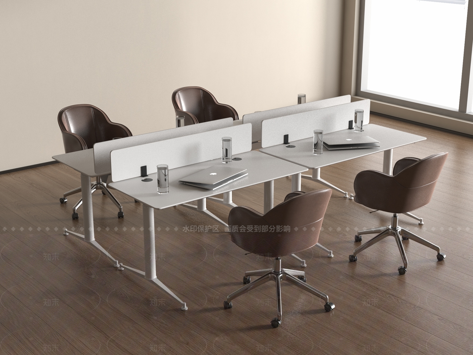 现代办公桌椅3D模型下载【ID:1204936022】