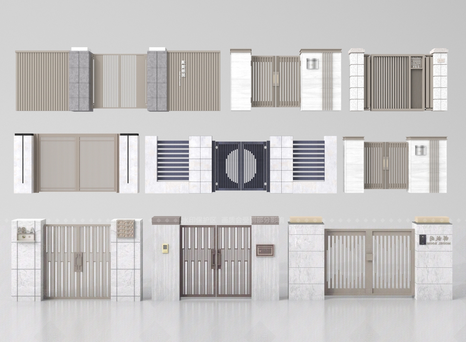 现代庭院门SU模型下载【ID:1204937686】