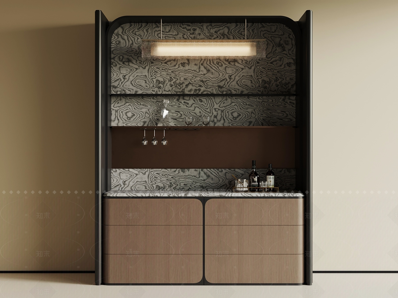 现代酒柜SU模型下载【ID:1204940718】