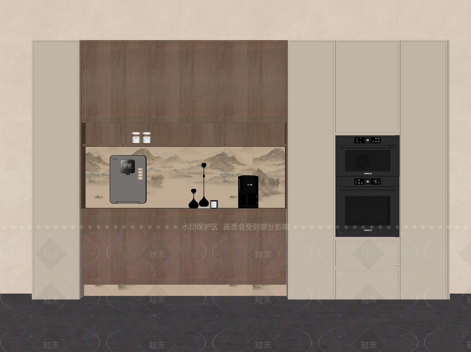新中式酒柜SU模型下载【ID:1204941793】
