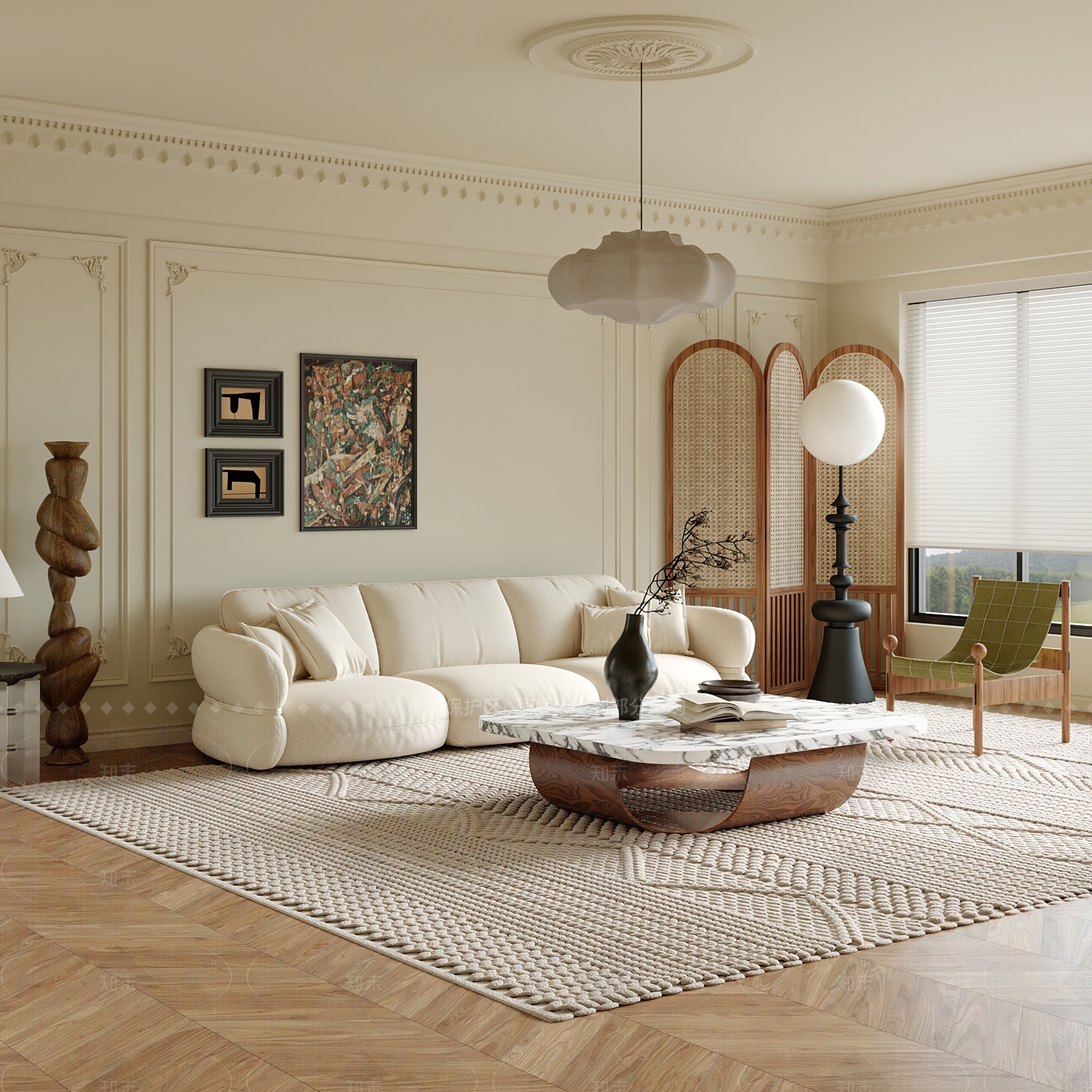 法式中古家居客厅3D模型下载【ID:1204942489】