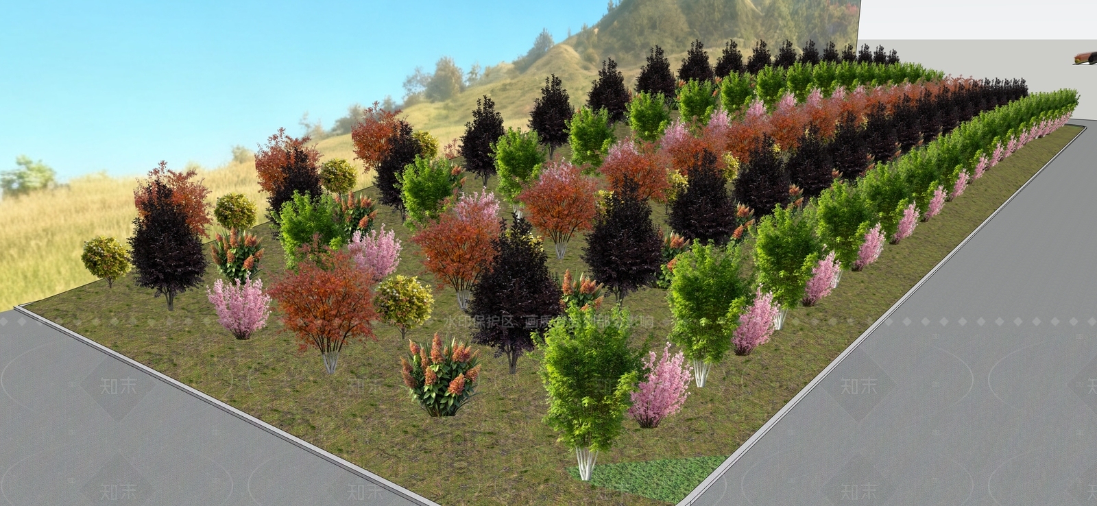 现代景观公园SU模型下载【ID:1204943051】