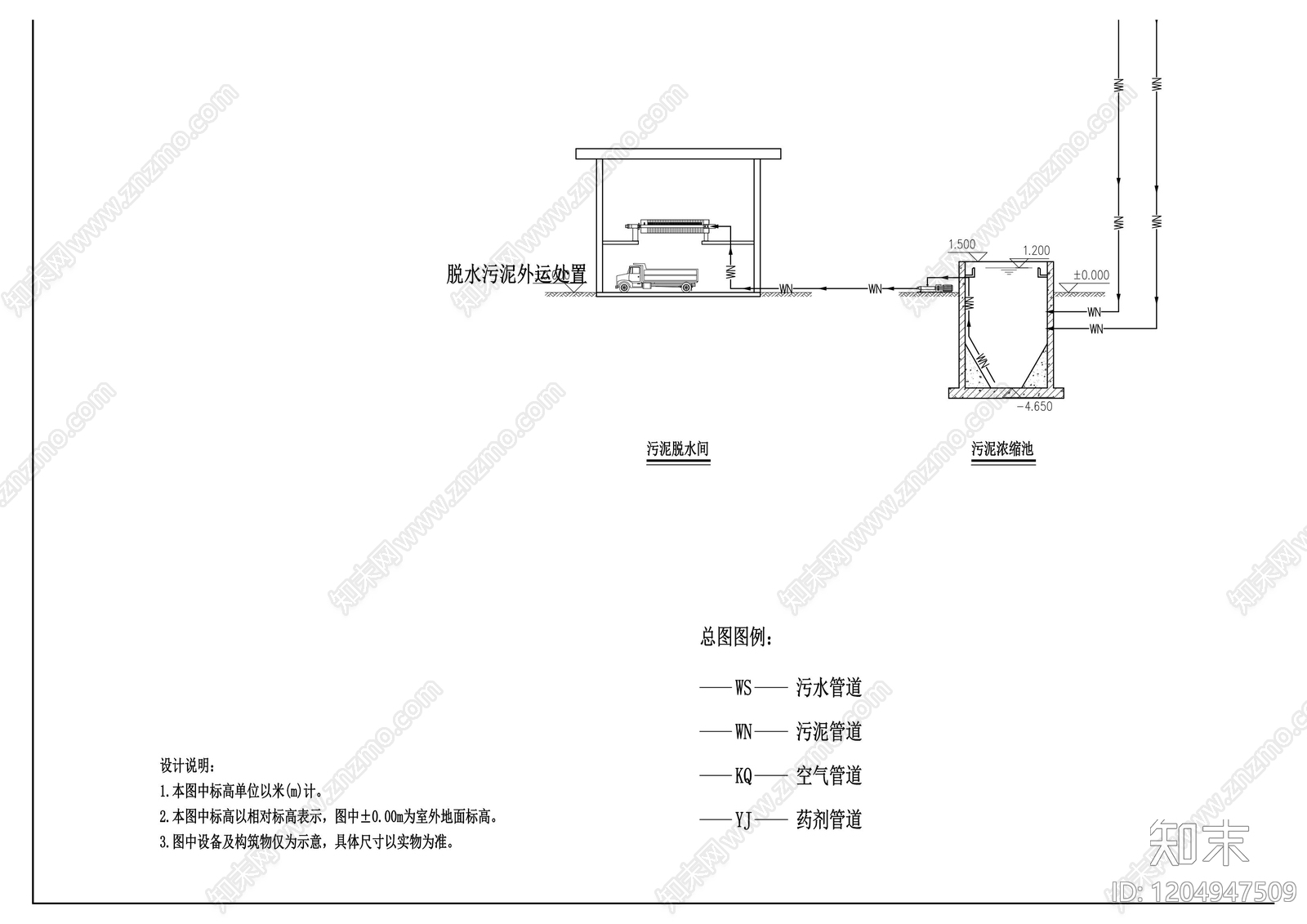 污水提升系统cad施工图下载【ID:1204947509】