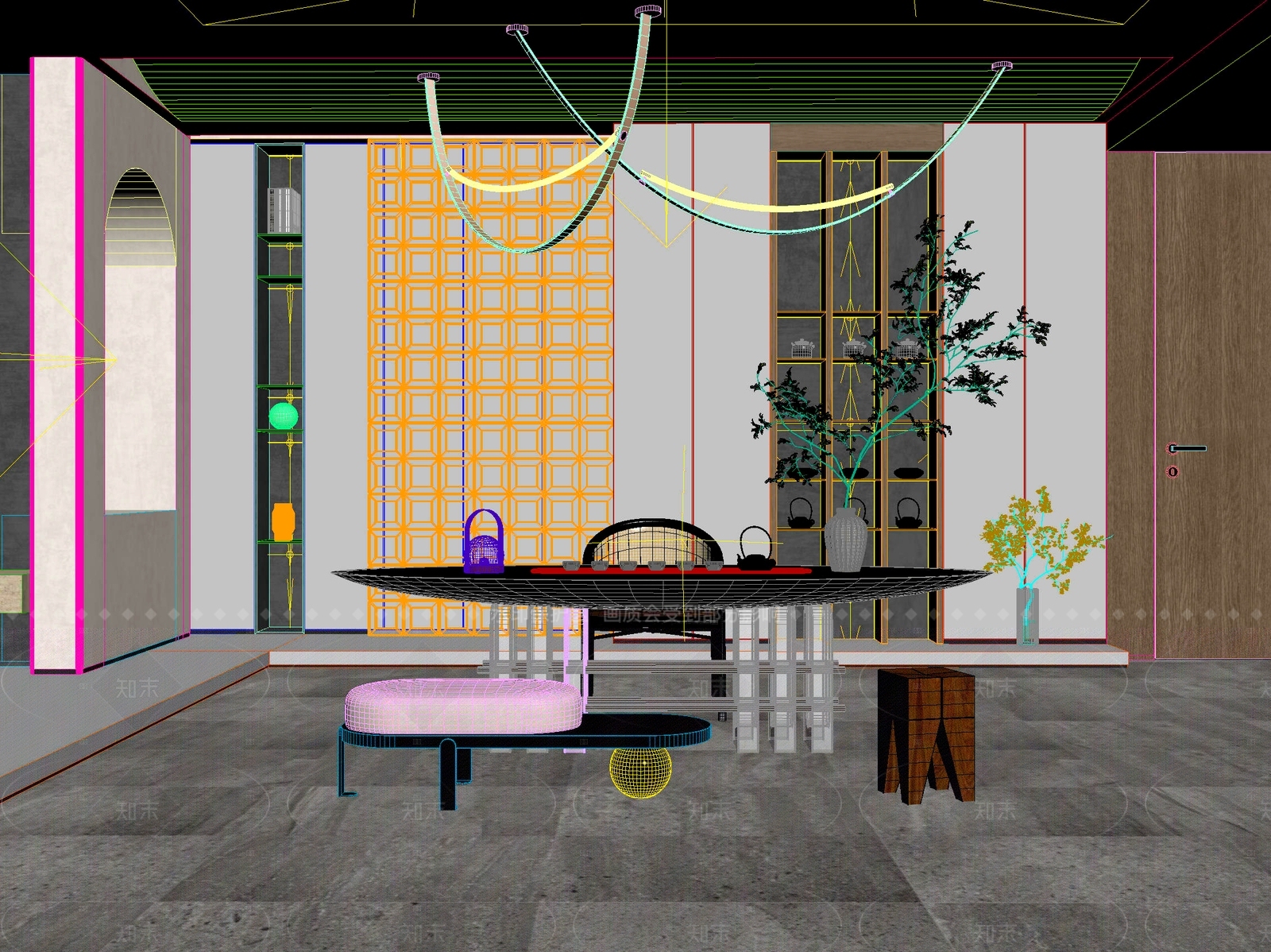 新中式中式茶桌椅3D模型下载【ID:1204948215】